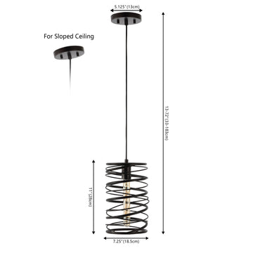 Helisa 7.25" Modern Contemporary Iron Spiral LED Pendant - JONATHAN Y